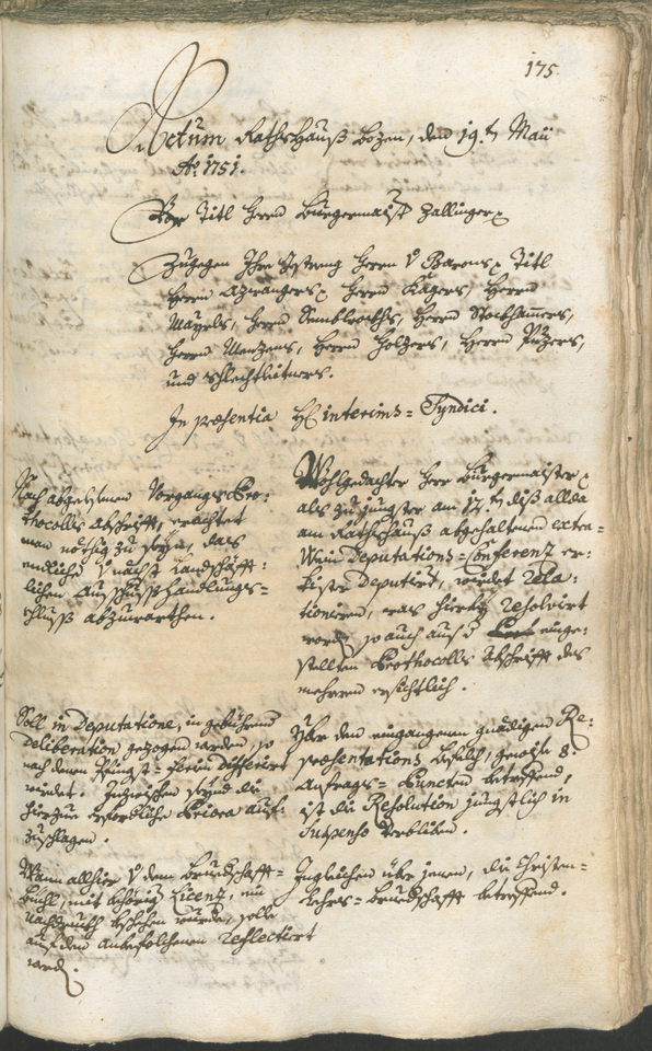 Archivio Storico della Città di Bolzano - BOhisto protocollo consiliare 1750/53 