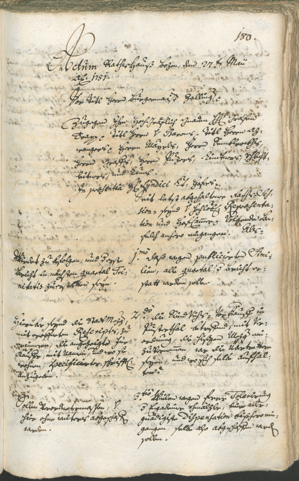 Civic Archives of Bozen-Bolzano - BOhisto Ratsprotokoll 1750/53 