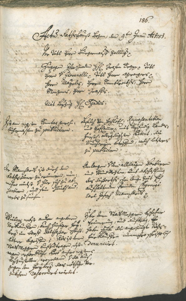 Civic Archives of Bozen-Bolzano - BOhisto Ratsprotokoll 1750/53 