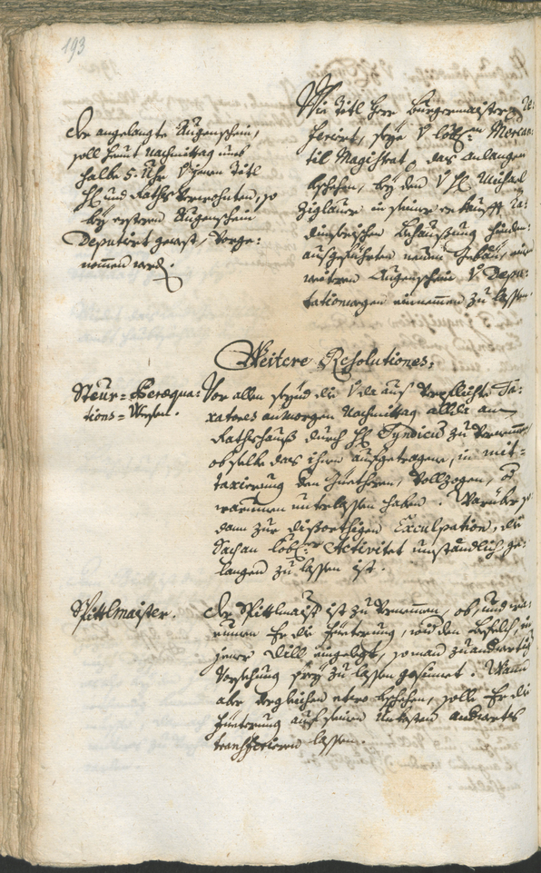 Stadtarchiv Bozen - BOhisto Ratsprotokoll 1750/53 