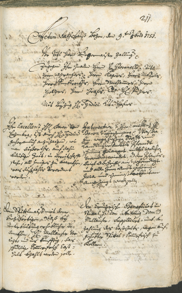 Archivio Storico della Città di Bolzano - BOhisto protocollo consiliare 1750/53 