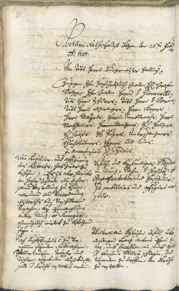 Archivio Storico della Città di Bolzano - BOhisto protocollo consiliare 1750/53 