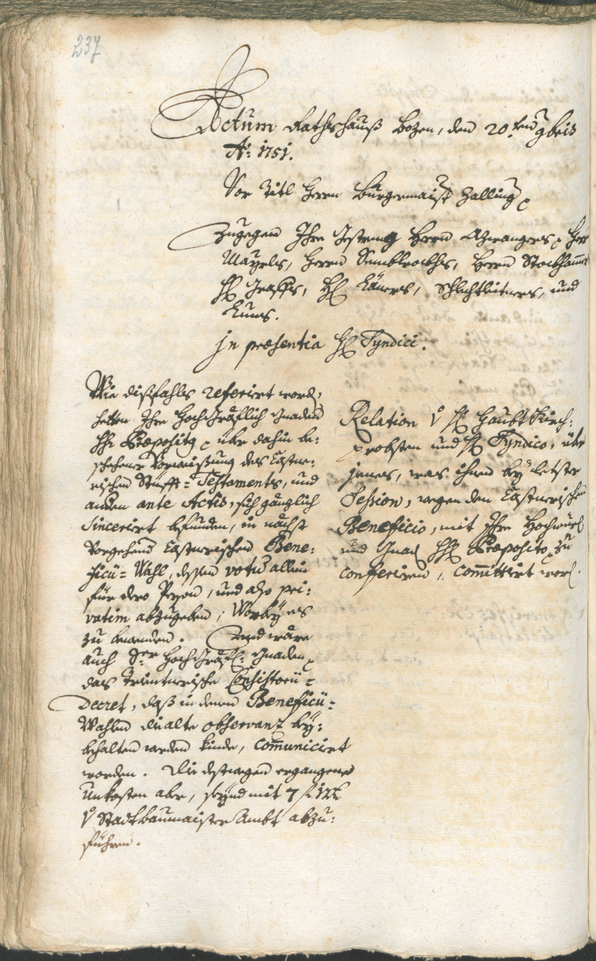 Archivio Storico della Città di Bolzano - BOhisto protocollo consiliare 1750/53 