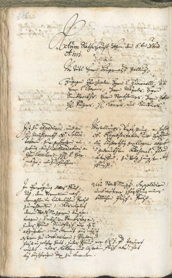 Archivio Storico della Città di Bolzano - BOhisto protocollo consiliare 1750/53 