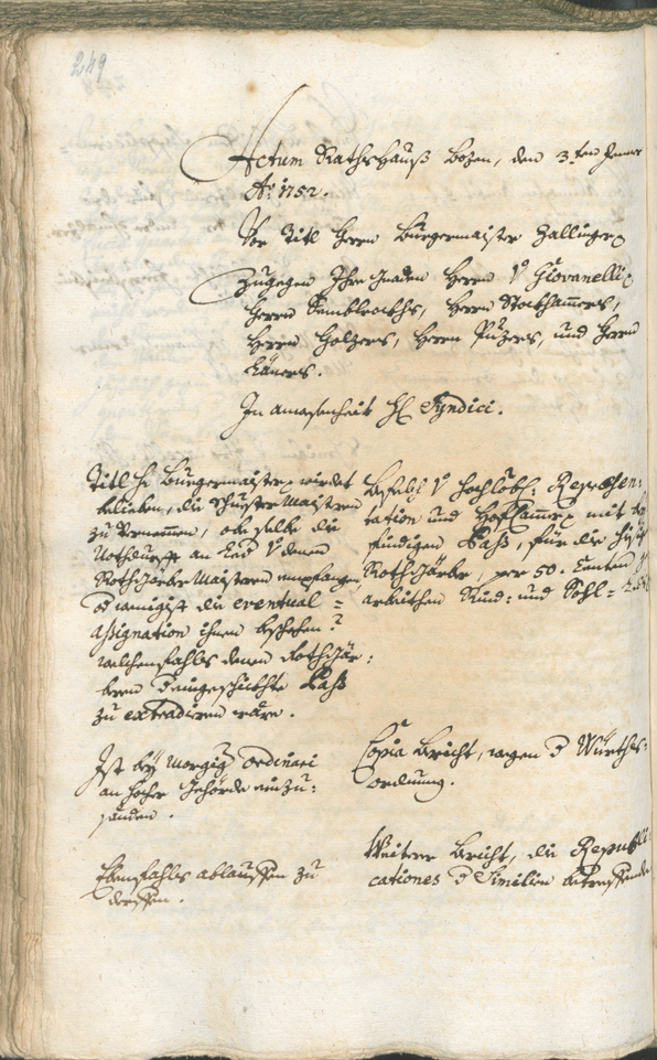 Archivio Storico della Città di Bolzano - BOhisto protocollo consiliare 1750/53 