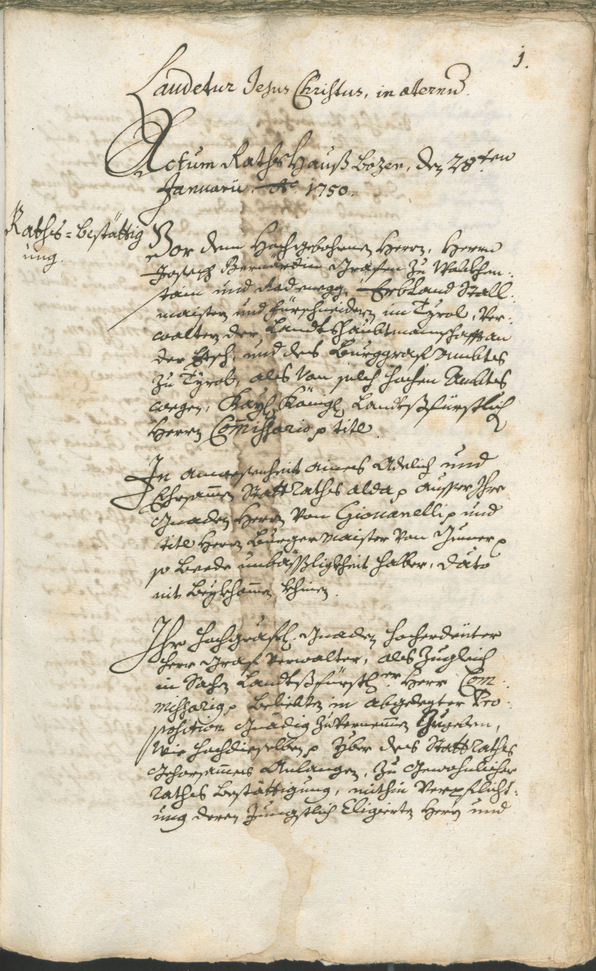 Archivio Storico della Città di Bolzano - BOhisto protocollo consiliare 1750/53 