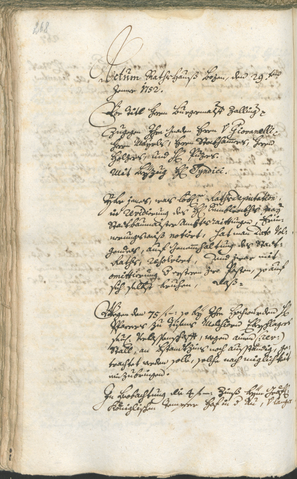 Archivio Storico della Città di Bolzano - BOhisto protocollo consiliare 1750/53 