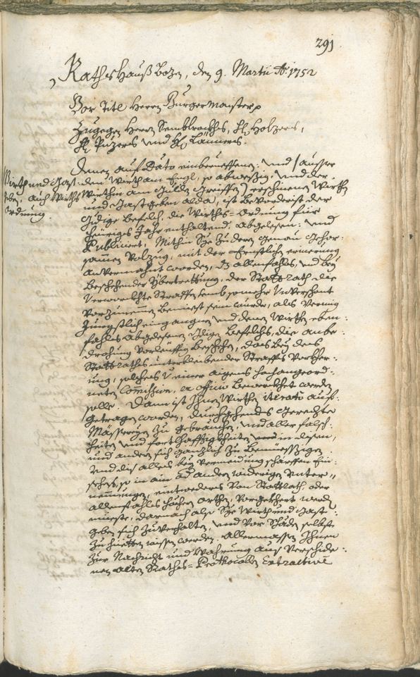 Archivio Storico della Città di Bolzano - BOhisto protocollo consiliare 1750/53 