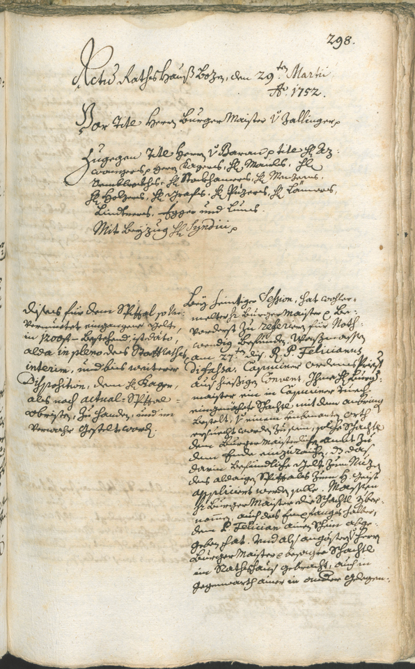 Archivio Storico della Città di Bolzano - BOhisto protocollo consiliare 1750/53 