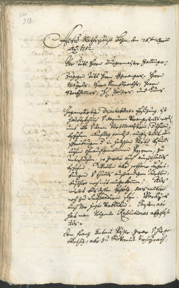 Archivio Storico della Città di Bolzano - BOhisto protocollo consiliare 1750/53 