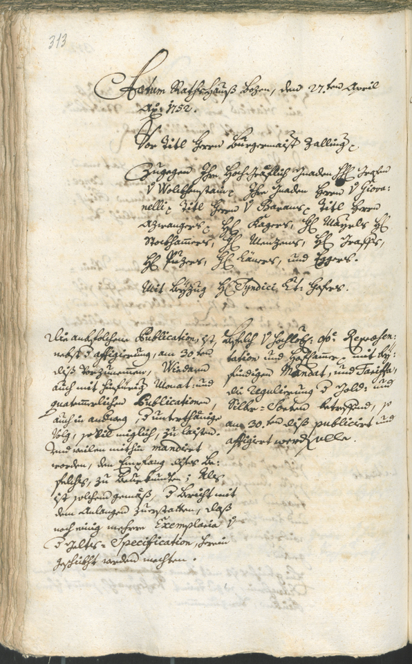 Archivio Storico della Città di Bolzano - BOhisto protocollo consiliare 1750/53 