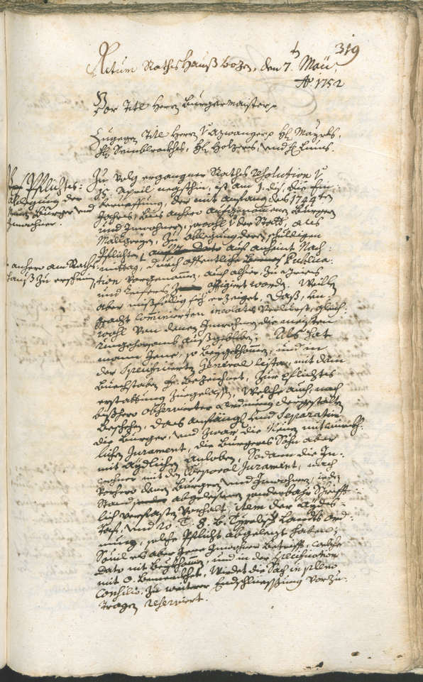 Civic Archives of Bozen-Bolzano - BOhisto Ratsprotokoll 1750/53 