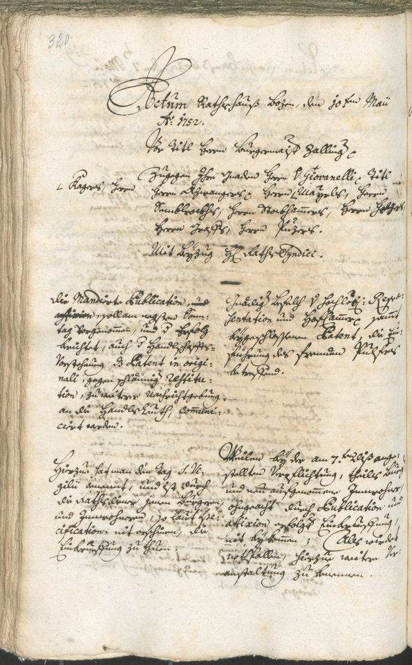 Archivio Storico della Città di Bolzano - BOhisto protocollo consiliare 1750/53 