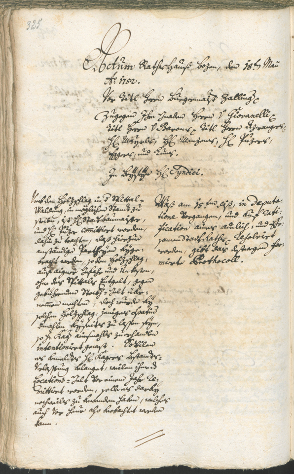 Civic Archives of Bozen-Bolzano - BOhisto Ratsprotokoll 1750/53 