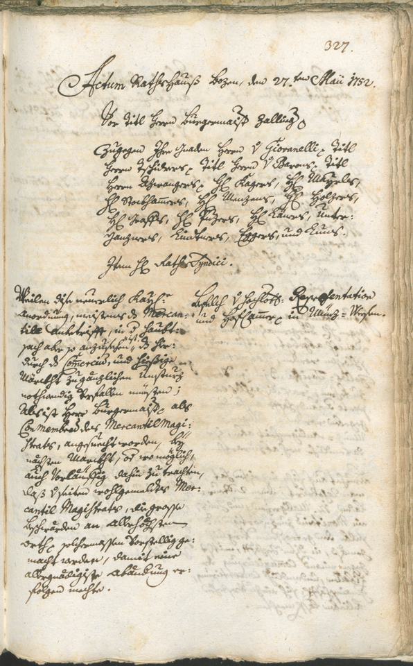 Archivio Storico della Città di Bolzano - BOhisto protocollo consiliare 1750/53 