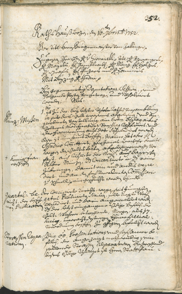 Civic Archives of Bozen-Bolzano - BOhisto Ratsprotokoll 1750/53 