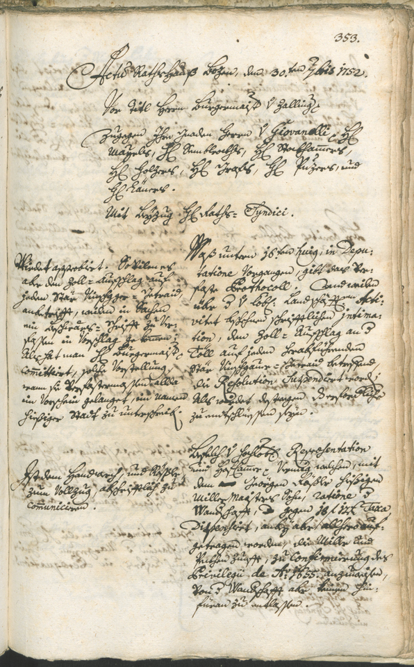 Archivio Storico della Città di Bolzano - BOhisto protocollo consiliare 1750/53 