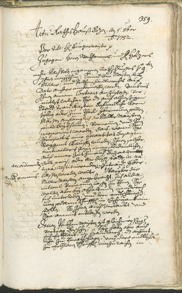 Archivio Storico della Città di Bolzano - BOhisto protocollo consiliare 1750/53 