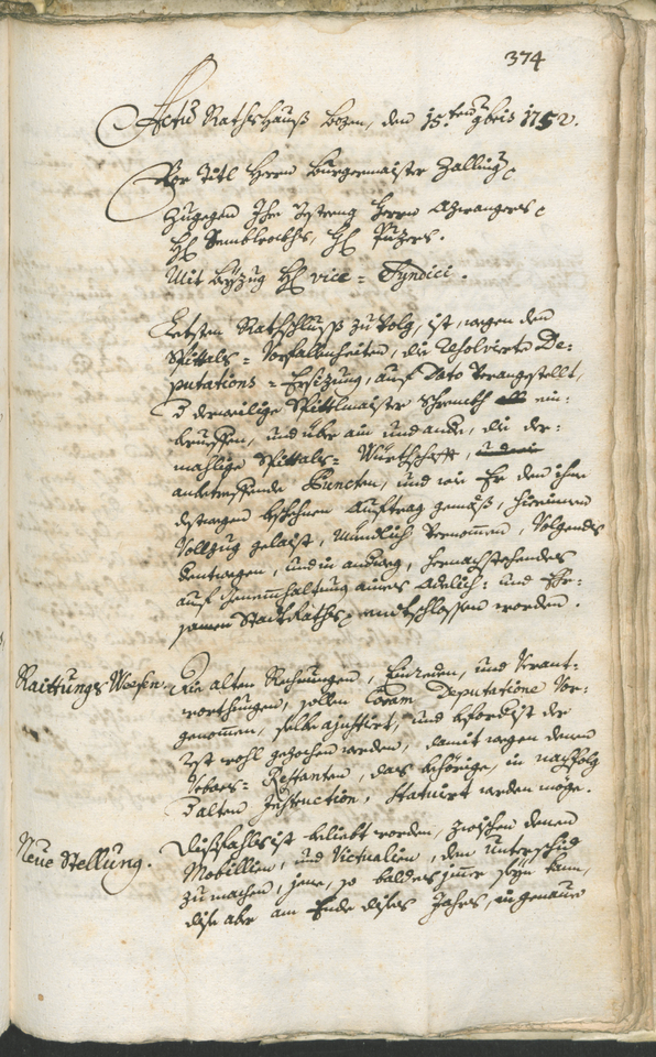 Civic Archives of Bozen-Bolzano - BOhisto Ratsprotokoll 1750/53 