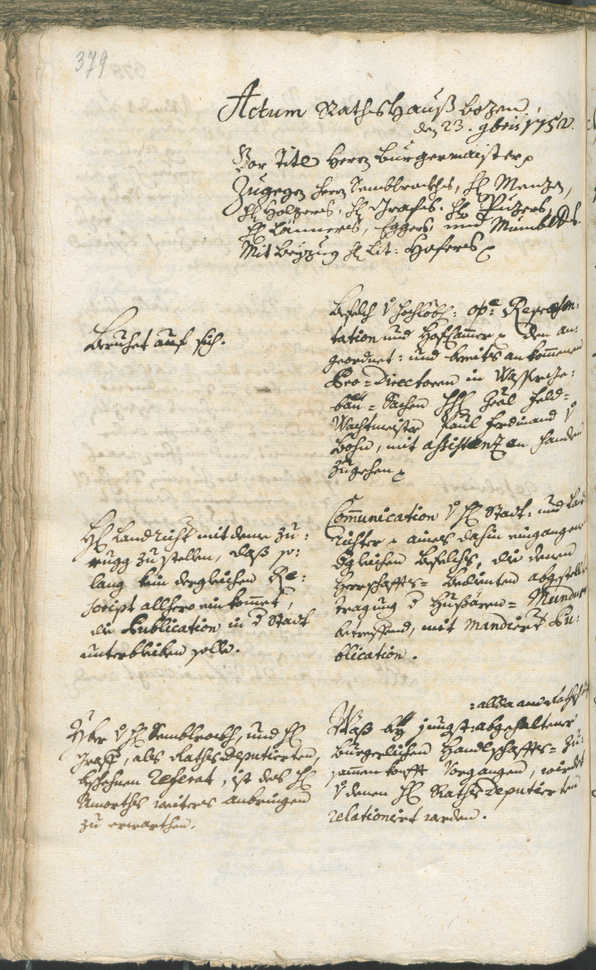 Archivio Storico della Città di Bolzano - BOhisto protocollo consiliare 1750/53 