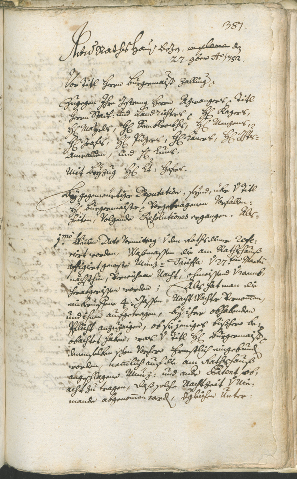 Civic Archives of Bozen-Bolzano - BOhisto Ratsprotokoll 1750/53 