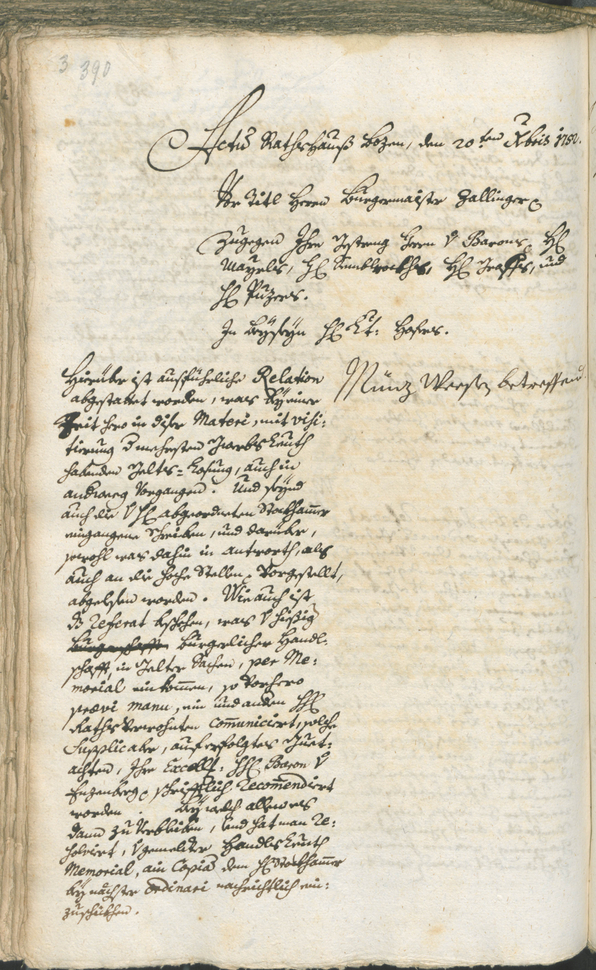 Civic Archives of Bozen-Bolzano - BOhisto Ratsprotokoll 1750/53 