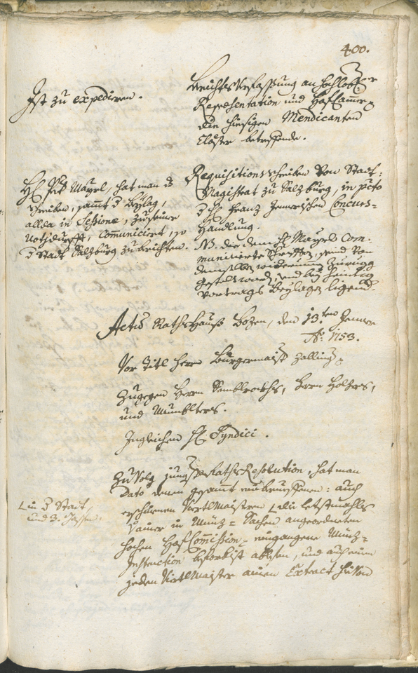 Civic Archives of Bozen-Bolzano - BOhisto Ratsprotokoll 1750/53 