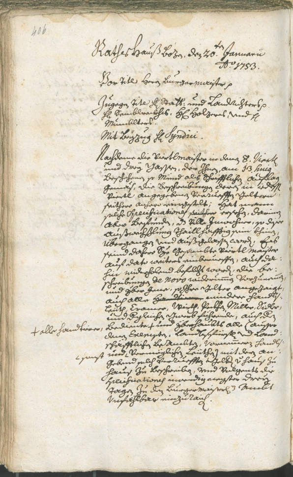 Archivio Storico della Città di Bolzano - BOhisto protocollo consiliare 1750/53 