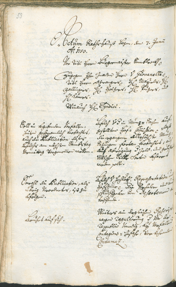 Archivio Storico della Città di Bolzano - BOhisto protocollo consiliare 1753/56 