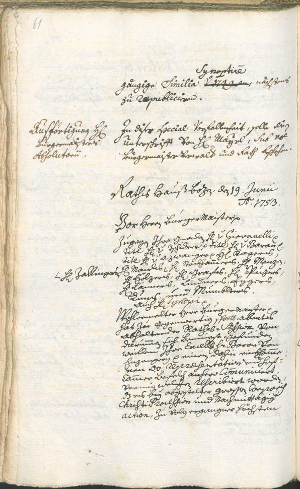 Archivio Storico della Città di Bolzano - BOhisto protocollo consiliare 1753/56 