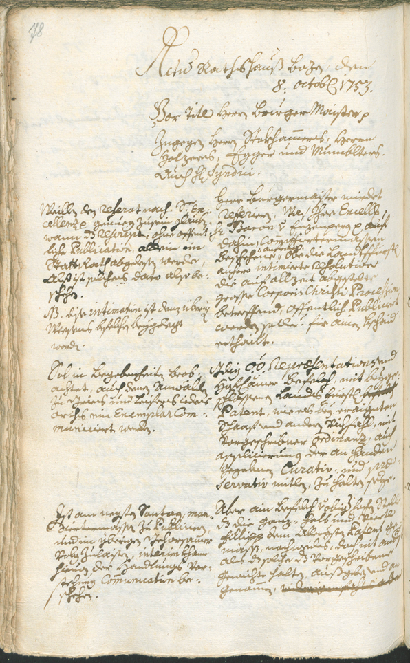 Archivio Storico della Città di Bolzano - BOhisto protocollo consiliare 1753/56 