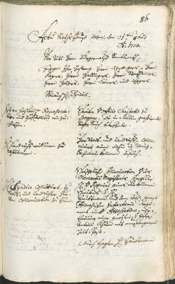 Archivio Storico della Città di Bolzano - BOhisto protocollo consiliare 1753/56 