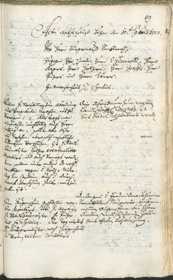 Civic Archives of Bozen-Bolzano - BOhisto Ratsprotokoll 1753/56 