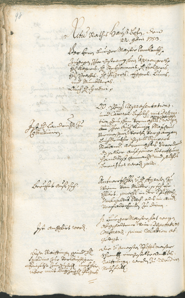 Stadtarchiv Bozen - BOhisto Ratsprotokoll 1753/56 