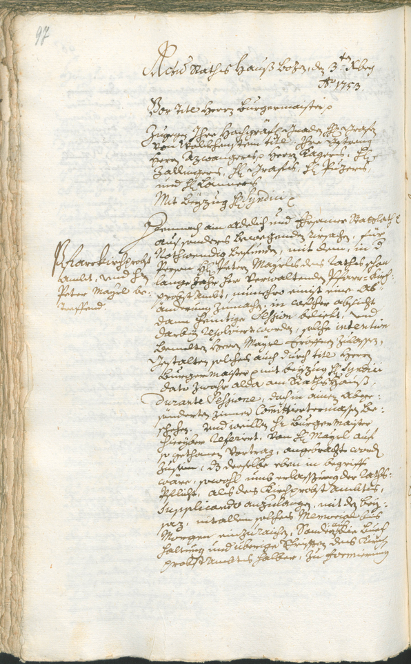 Archivio Storico della Città di Bolzano - BOhisto protocollo consiliare 1753/56 