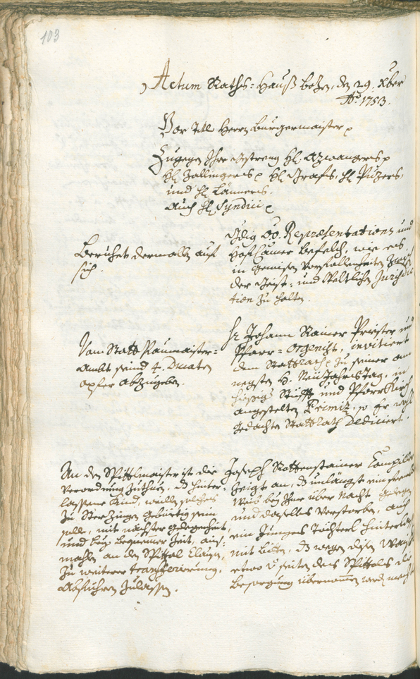 Stadtarchiv Bozen - BOhisto Ratsprotokoll 1753/56 