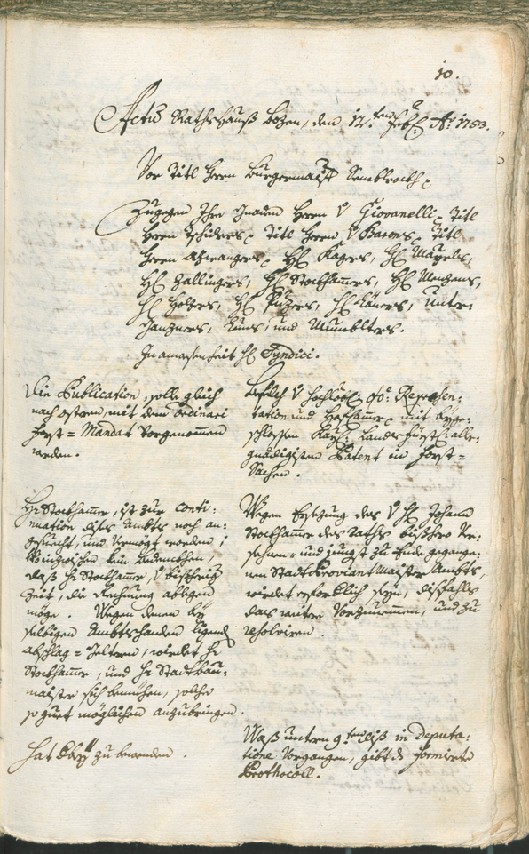 Archivio Storico della Città di Bolzano - BOhisto protocollo consiliare 1753/56 