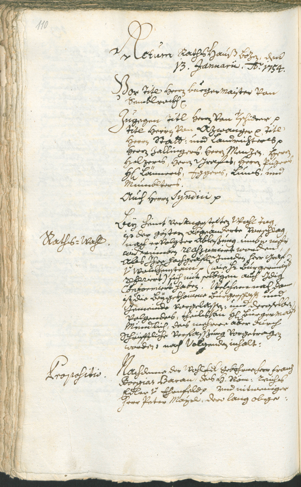 Stadtarchiv Bozen - BOhisto Ratsprotokoll 1753/56 