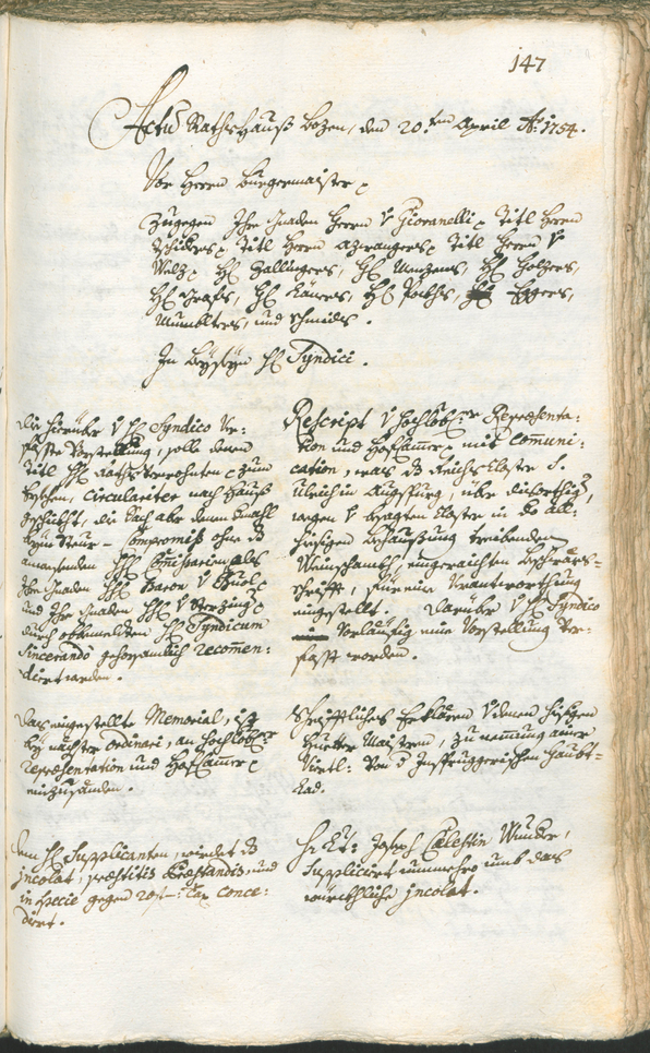 Archivio Storico della Città di Bolzano - BOhisto protocollo consiliare 1753/56 