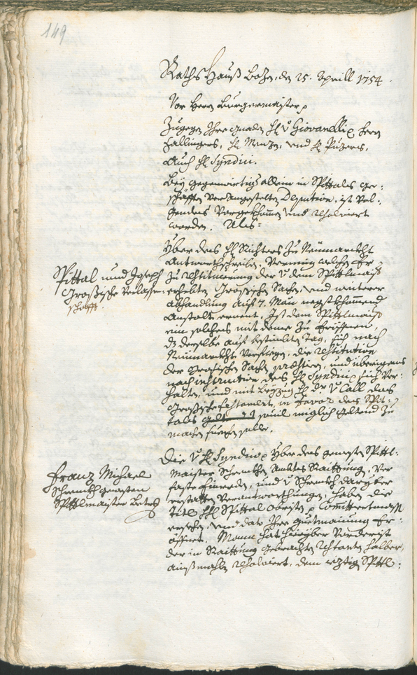 Stadtarchiv Bozen - BOhisto Ratsprotokoll 1753/56 