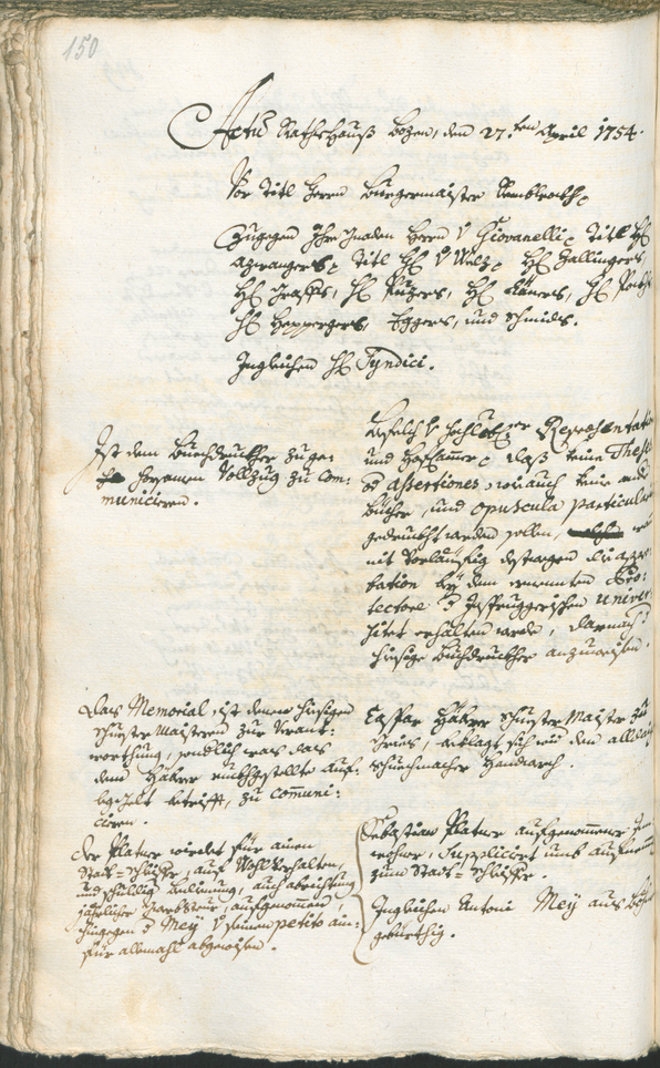 Archivio Storico della Città di Bolzano - BOhisto protocollo consiliare 1753/56 