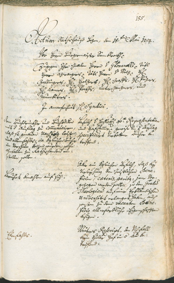 Stadtarchiv Bozen - BOhisto Ratsprotokoll 1753/56 