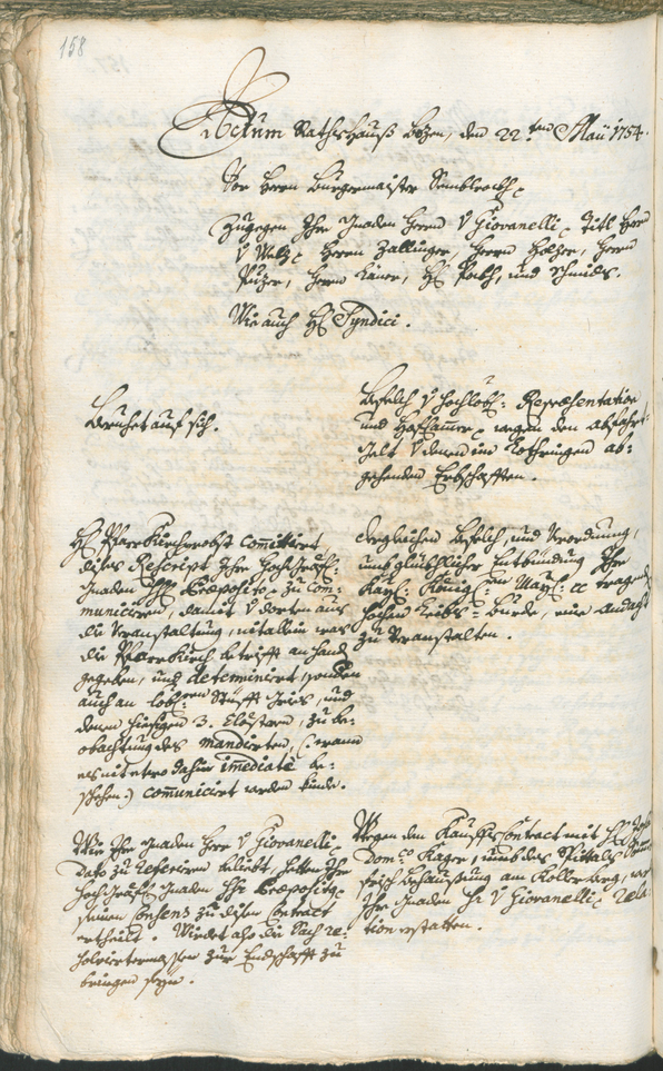 Stadtarchiv Bozen - BOhisto Ratsprotokoll 1753/56 