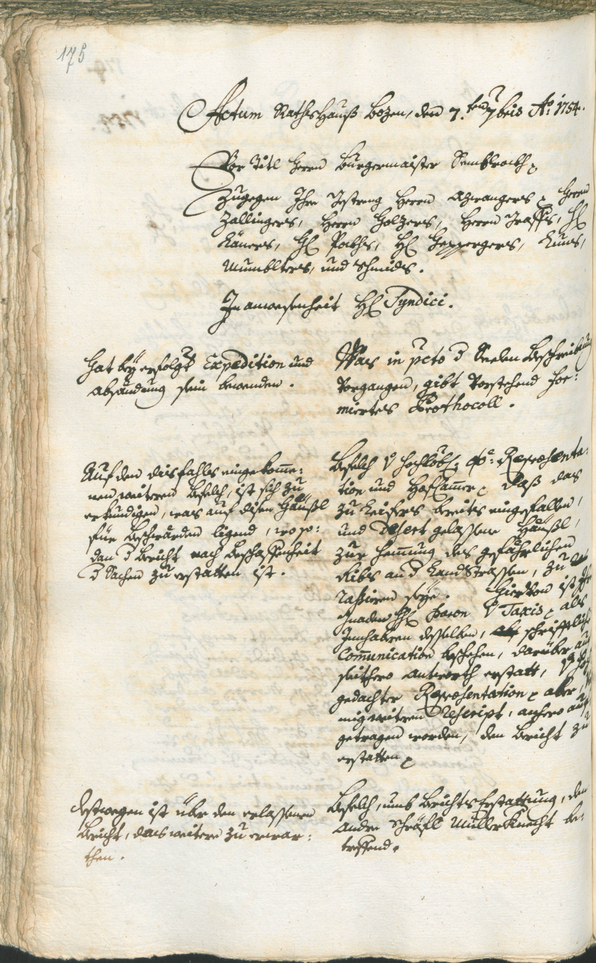 Archivio Storico della Città di Bolzano - BOhisto protocollo consiliare 1753/56 