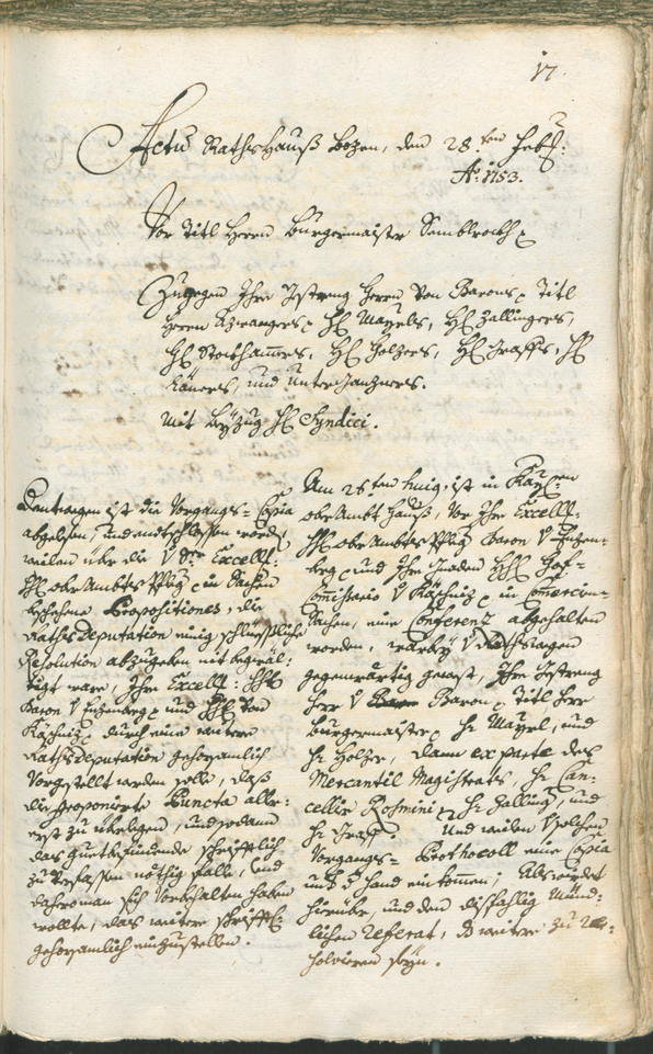 Archivio Storico della Città di Bolzano - BOhisto protocollo consiliare 1753/56 