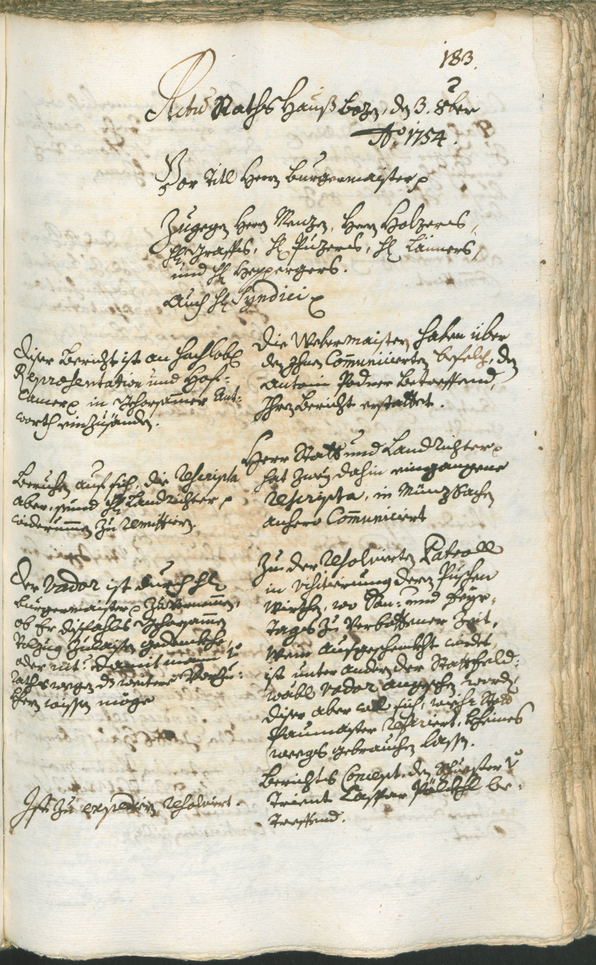 Archivio Storico della Città di Bolzano - BOhisto protocollo consiliare 1753/56 