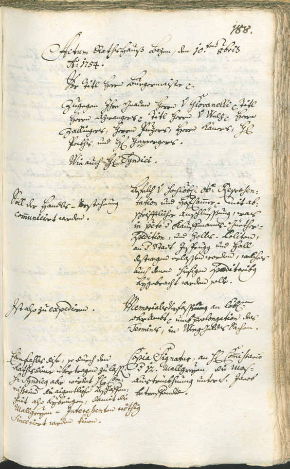 Archivio Storico della Città di Bolzano - BOhisto protocollo consiliare 1753/56 