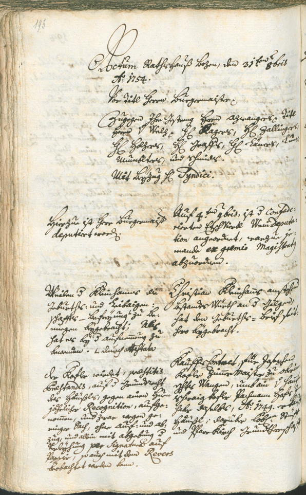 Civic Archives of Bozen-Bolzano - BOhisto Ratsprotokoll 1753/56 