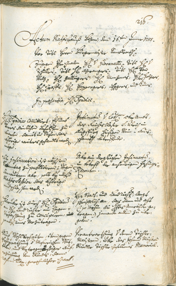 Archivio Storico della Città di Bolzano - BOhisto protocollo consiliare 1753/56 