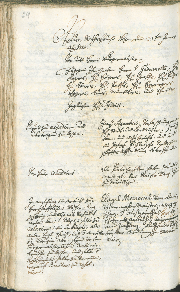 Archivio Storico della Città di Bolzano - BOhisto protocollo consiliare 1753/56 